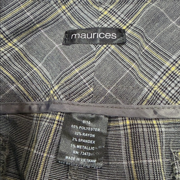 Maurices Plaid Wide Leg Pants Bell Bottom Button Zip Closure Stretch Size 9/10 - Picture 3 of 6